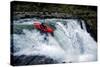 A Young Male Kayaker Drops in to Big Brother on the White Salmon River in Washington-Bennett Barthelemy-Stretched Canvas