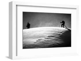 A Young Male Skier Clicks into His Bindings in the Backcountry Near Mt Baker Ski Area in Washington-Jay Goodrich-Framed Photographic Print