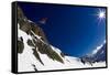 A Young Male Skier Drops Huge Air in the Mount Baker Backcountry on Mount Herman-Jay Goodrich-Framed Stretched Canvas