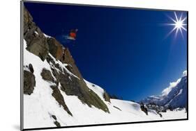 A Young Male Skier Drops Huge Air in the Mount Baker Backcountry on Mount Herman-Jay Goodrich-Mounted Photographic Print