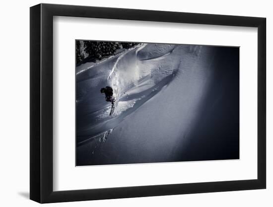A Young Male Skier Drops into the Mount Baker Backcountry in Washington-Jay Goodrich-Framed Photographic Print