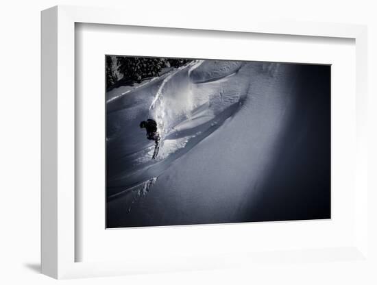 A Young Male Skier Drops into the Mount Baker Backcountry in Washington-Jay Goodrich-Framed Photographic Print