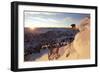 A Young Male Skier Jumps of the Side of a Mountain at Alta, Uthah-Adam Barker-Framed Photographic Print