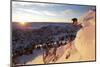 A Young Male Skier Jumps of the Side of a Mountain at Alta, Uthah-Adam Barker-Mounted Photographic Print