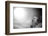 A Young Male Skier Jumps Off the Side of a Mountain at Alta, Utah-Adam Barker-Framed Photographic Print