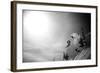 A Young Male Skier Jumps Off the Side of a Mountain at Alta, Utah-Adam Barker-Framed Photographic Print