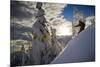 A Young Male Skier Makes Some Late Day Turns in the Mount Baker Backcountry of Washington-Jay Goodrich-Mounted Photographic Print