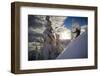 A Young Male Skier Makes Some Late Day Turns in the Mount Baker Backcountry of Washington-Jay Goodrich-Framed Photographic Print