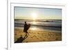 A Young Male Surfer Walks Along the Beach at End of Long Beach Island, New Jersey-Vince M. Camiolo-Framed Photographic Print