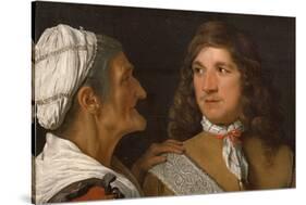 A Young Man and the Procuress (Oil on Copper)-Michael Sweerts-Stretched Canvas