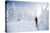 A Young Man Enjoying Backcountry Skiing on Mt. Tumalo, Oregon Cascades-Bennett Barthelemy-Stretched Canvas