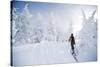 A Young Man Enjoying Backcountry Skiing on Mt. Tumalo, Oregon Cascades-Bennett Barthelemy-Stretched Canvas