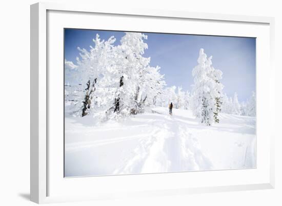 A Young Man Enjoying Backcountry Skiing on Mt. Tumalo, Oregon Cascades-Bennett Barthelemy-Framed Photographic Print