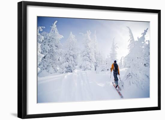 A Young Man Enjoying Backcountry Skiing on Mt. Tumalo, Oregon Cascades-Bennett Barthelemy-Framed Photographic Print