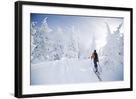 A Young Man Enjoying Backcountry Skiing on Mt. Tumalo, Oregon Cascades-Bennett Barthelemy-Framed Photographic Print