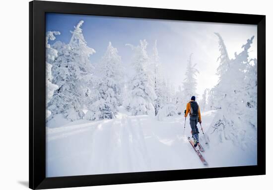 A Young Man Enjoying Backcountry Skiing on Mt. Tumalo, Oregon Cascades-Bennett Barthelemy-Framed Photographic Print