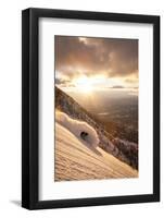 A Young Man Finds Excellent Powder in the Foothills Above Salt Lake City, Utah-Louis Arevalo-Framed Photographic Print