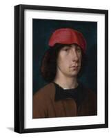 A Young Man in a Red Cap, C.1512 (Oil on Oak Panel)-Michiel Sittow-Framed Giclee Print