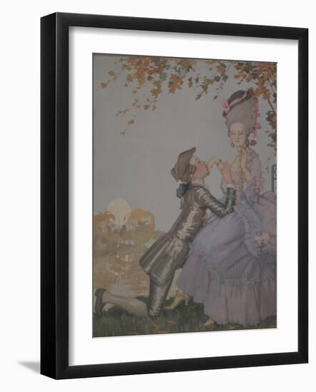 A Young Man Kneeling before a Lady-Konstantin Andreyevich Somov-Framed Giclee Print