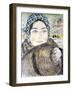 A Young Merchant's Wife in a Checkered Scarf Par Kustodiev, Boris Michaylovich (1878-1927), 1919 --Boris Mikhailovich Kustodiev-Framed Giclee Print