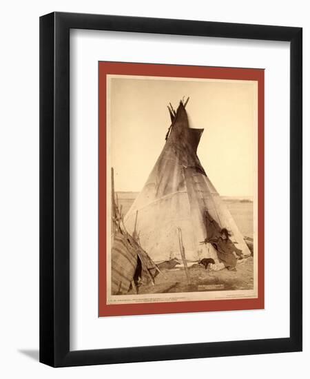 A Young Oglala Girl Sitting in Front of a Tipi-John C. H. Grabill-Framed Giclee Print