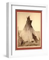 A Young Oglala Girl Sitting in Front of a Tipi-John C. H. Grabill-Framed Giclee Print