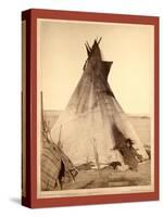 A Young Oglala Girl Sitting in Front of a Tipi-John C. H. Grabill-Stretched Canvas