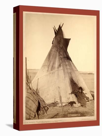 A Young Oglala Girl Sitting in Front of a Tipi-John C. H. Grabill-Stretched Canvas