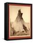 A Young Oglala Girl Sitting in Front of a Tipi-John C. H. Grabill-Framed Stretched Canvas