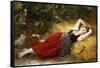 A Young Peasant Girl, Sleeping. 1874-Leon Bazile Perrault-Framed Stretched Canvas