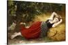 A Young Peasant Girl, Sleeping. 1874-Leon Bazile Perrault-Stretched Canvas