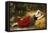 A Young Peasant Girl, Sleeping. 1874-Leon Bazile Perrault-Framed Stretched Canvas