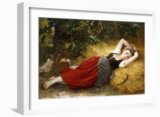 A Young Peasant Girl, Sleeping, 1874-Leon Bazile Perrault-Framed Giclee Print