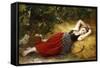 A Young Peasant Girl, Sleeping, 1874-Leon Bazile Perrault-Framed Stretched Canvas