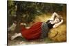 A Young Peasant Girl, Sleeping, 1874-Leon Bazile Perrault-Stretched Canvas