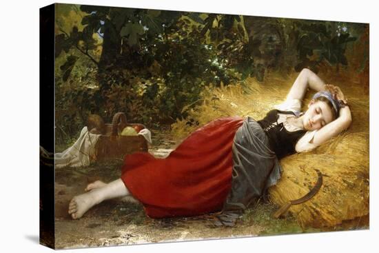 A Young Peasant Girl, Sleeping, 1874-Leon Bazile Perrault-Stretched Canvas