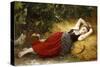 A Young Peasant Girl, Sleeping, 1874-Leon Bazile Perrault-Stretched Canvas