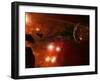 A Young Ringed Planet with Glowing Lava and Asteroids in the Foreground-Stocktrek Images-Framed Photographic Print