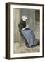 A Young Scheveningen Woman Knitting-Vincent van Gogh-Framed Giclee Print