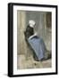 A Young Scheveningen Woman Knitting-Vincent van Gogh-Framed Giclee Print