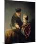 A Young Scholar and his Tutor-Rembrandt van Rijn-Mounted Art Print