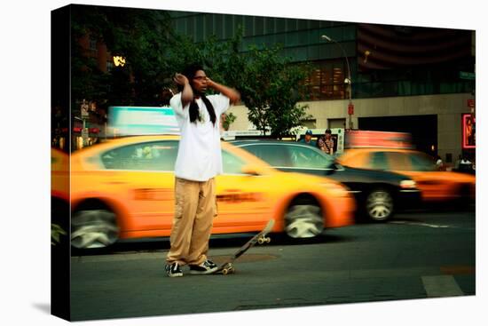 A Young Skateboarder in Union Square, New York City-Sabine Jacobs-Stretched Canvas
