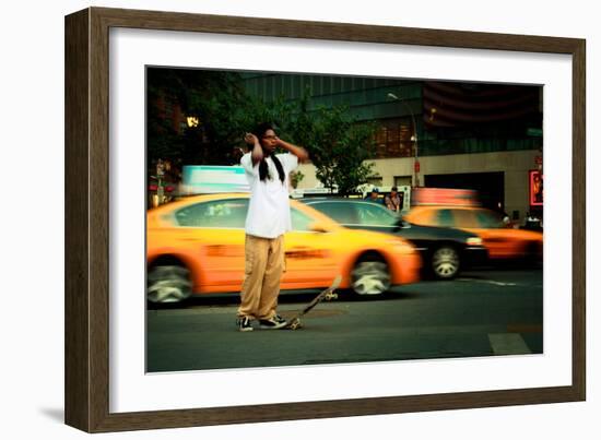 A Young Skateboarder in Union Square, New York City-Sabine Jacobs-Framed Photographic Print