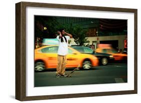 A Young Skateboarder in Union Square, New York City-Sabine Jacobs-Framed Photographic Print