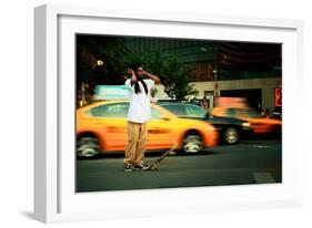 A Young Skateboarder in Union Square, New York City-Sabine Jacobs-Framed Photographic Print