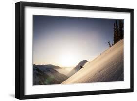 A Young Skier Races the Sun at Alta, Utah-Louis Arevalo-Framed Photographic Print