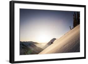 A Young Skier Races the Sun at Alta, Utah-Louis Arevalo-Framed Photographic Print