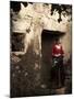 A Young Spanish Woman Wearing Traditional Flamenco Dress Standing in a Doorway to an Old Building-Steven Boone-Mounted Photographic Print