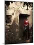 A Young Spanish Woman Wearing Traditional Flamenco Dress Standing in a Doorway to an Old Building-Steven Boone-Mounted Photographic Print