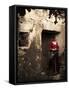 A Young Spanish Woman Wearing Traditional Flamenco Dress Standing in a Doorway to an Old Building-Steven Boone-Framed Stretched Canvas